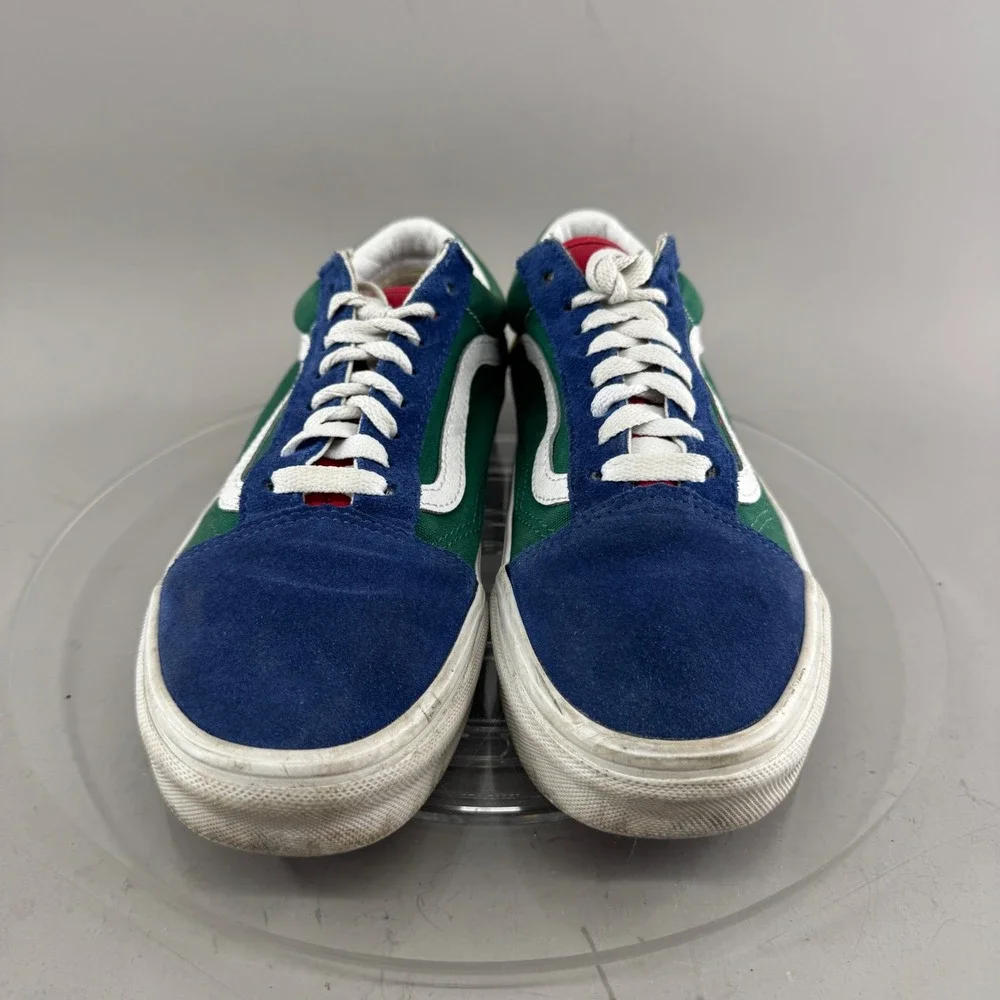 Vans Unisex Old Skool Multi-Color Suede Canvas Skate Shoes Blue Green 8/6.5